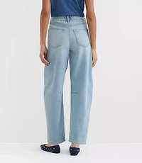 Rivete Tall Curvy High Rise Barrel Jeans Light Wash