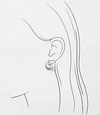 Mixed Metal Open Hoop Earrings