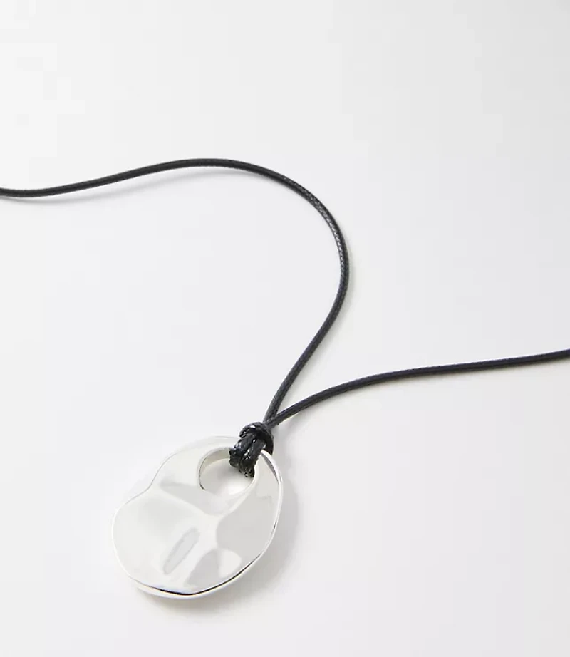 Oval Cord Pendant Necklace