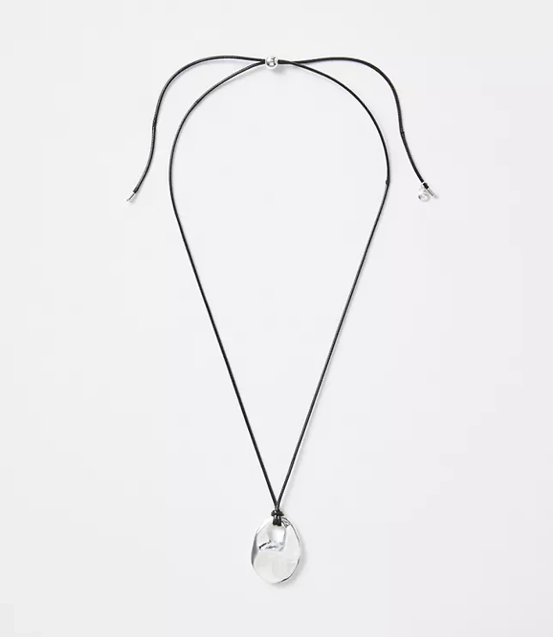 Oval Cord Pendant Necklace
