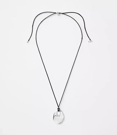 Oval Cord Pendant Necklace