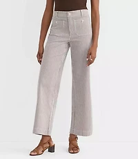 Petite Palmer Wide Leg Crop Pants Stripe