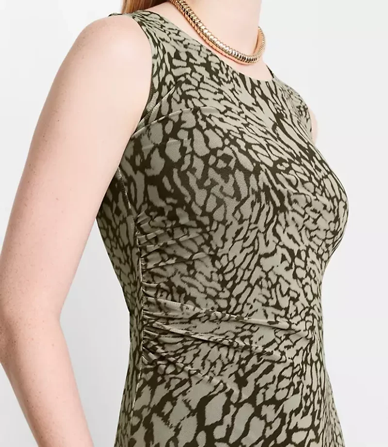 LOFT Versa Animal Print Mesh Maxi Dress