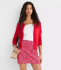 Floral Linen Cotton Modern Mini Skort