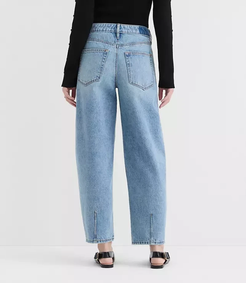 Rivete Tall Mid Rise Barrel Jeans Aura Wash