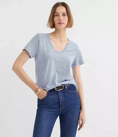 Striped Everyday V-Neck Tee