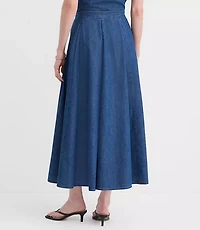 Chambray Godet Midi Skirt