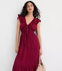 LOFT Beach Bow Cutout Maxi Pocket Dress