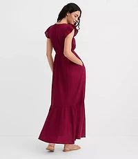 LOFT Beach Bow Cutout Maxi Pocket Dress