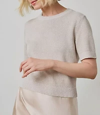 Lilla P Short Sleeve Sparkle Sweater