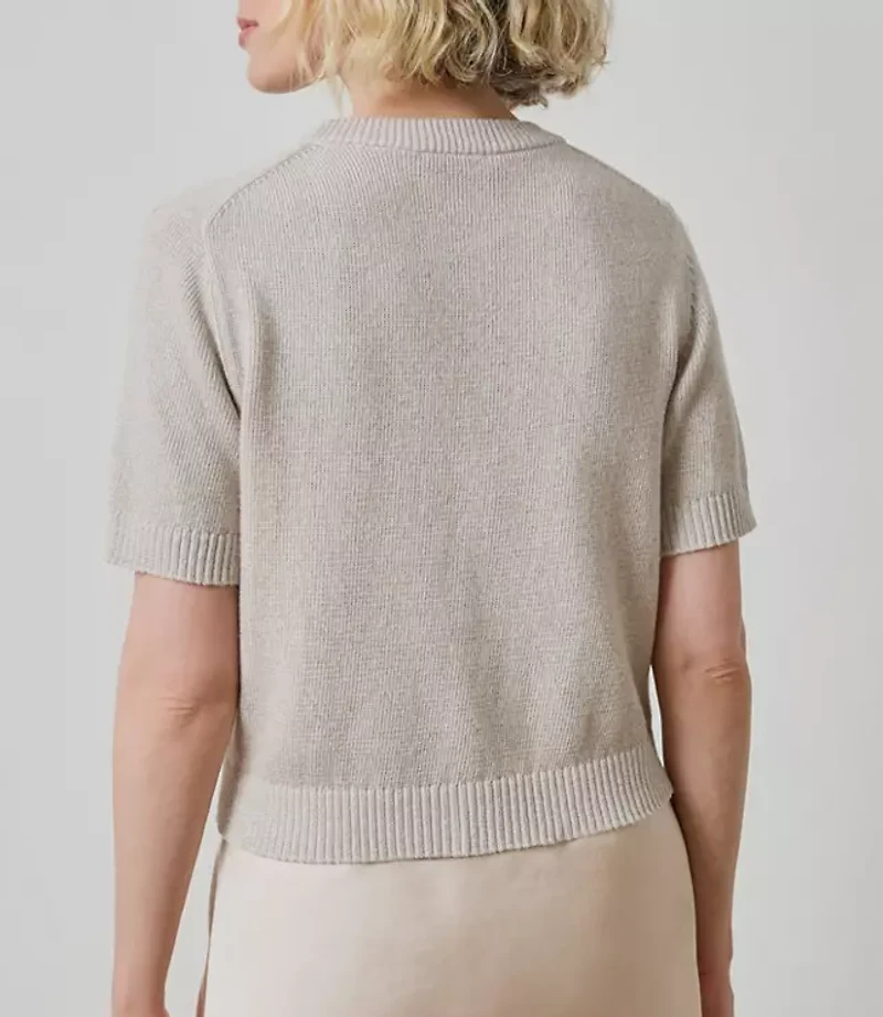 Lilla P Short Sleeve Sparkle Sweater