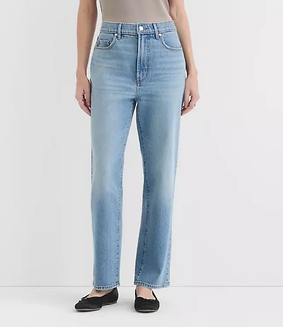 Rivete Tall Curvy High Rise Straight Jeans Aura Wash
