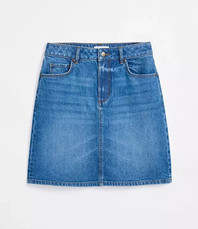 Rivete Tall Denim Skirt Vintage Mid Wash