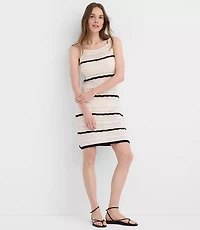 LOFT Beach Striped Pointelle Sweater Mini Swimsuit Coverup