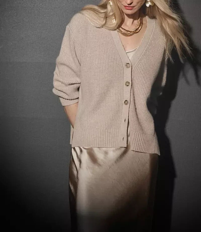 Lilla P Relaxed Side Vent Cardigan