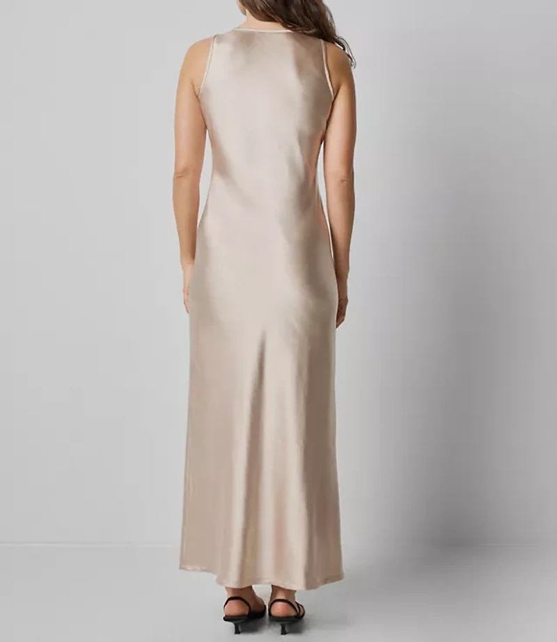 Lilla P Satin Bias Maxi Dress