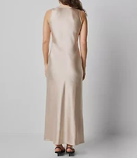 Lilla P Satin Bias Maxi Dress