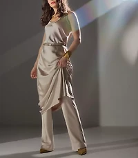 Lilla P Satin Bias Maxi Dress