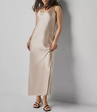 Lilla P Satin Bias Maxi Dress