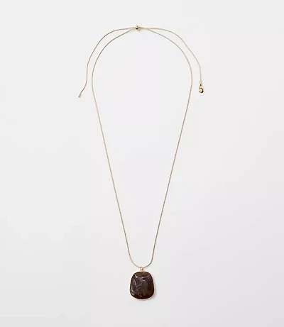 Marbleized Pull Tie Pendant Necklace