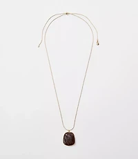 Marbleized Pull Tie Pendant Necklace