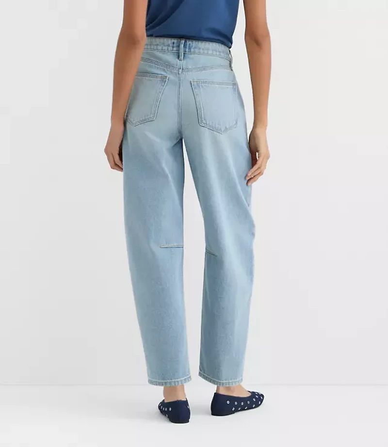 Rivete Tall High Rise Barrel Jeans Light Wash