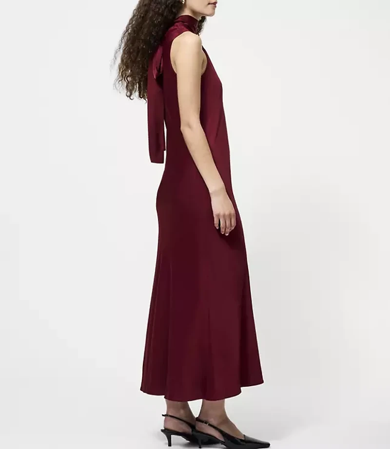 French Connection Ennis Satin Sleeveless Bow Midi Dress