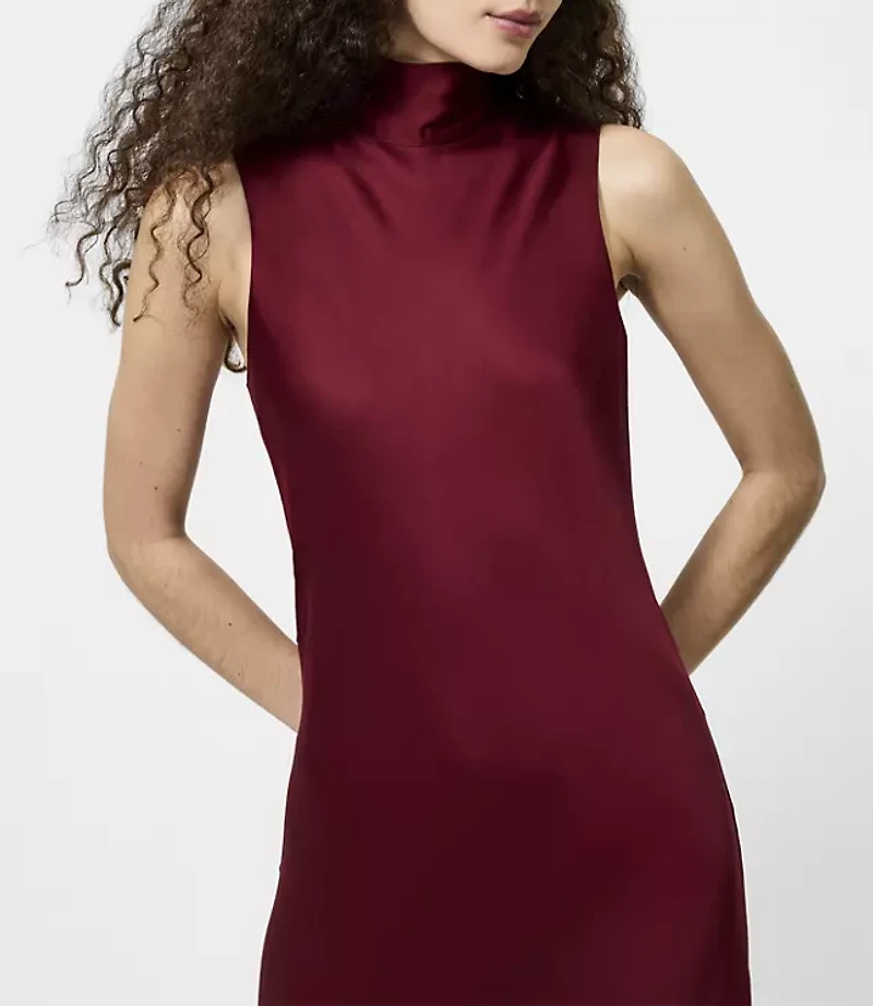 French Connection Ennis Satin Sleeveless Bow Midi Dress
