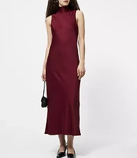 French Connection Ennis Satin Sleeveless Bow Midi Dress