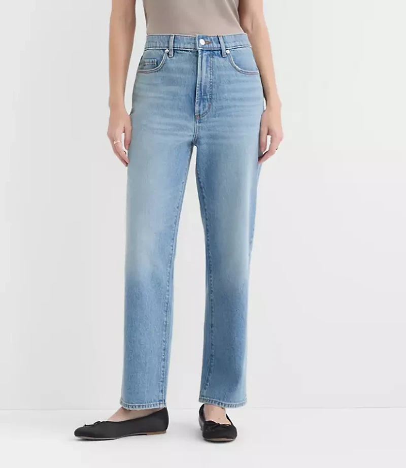Rivete Tall High Rise Straight Jeans Aura Wash