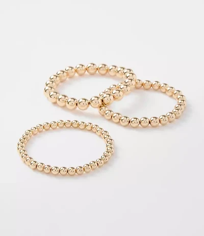 Metallic Ball Stretch Bracelet Set
