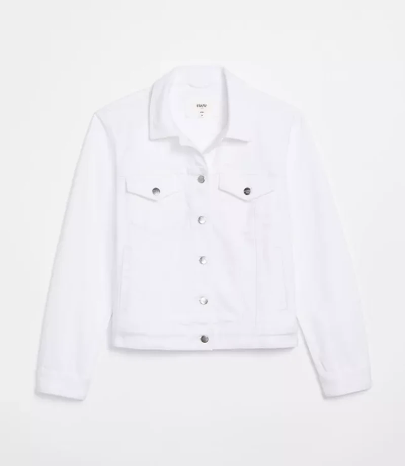 Petite Denim Trucker Jacket White