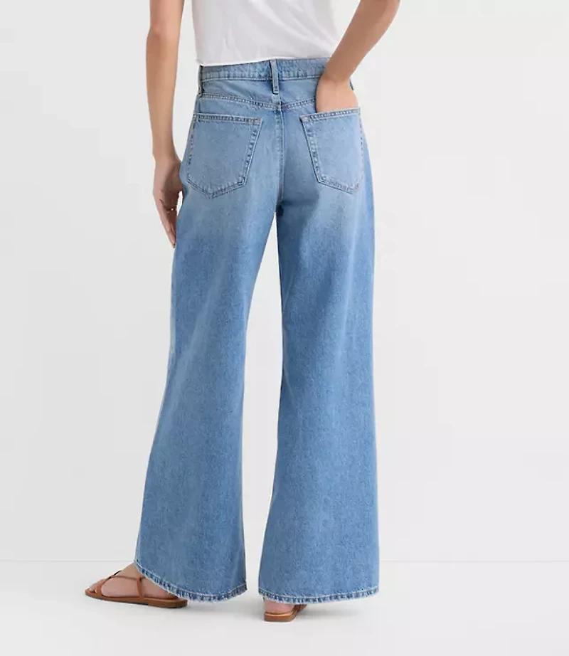 Rivete Tall High Rise Relaxed Wide Leg Jeans Light Wash