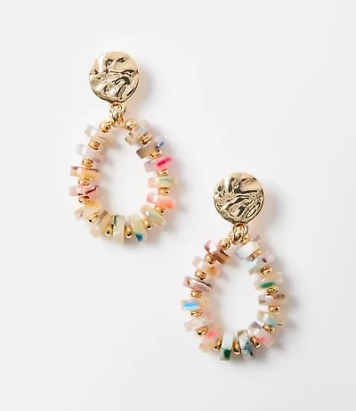 Multicolored Tortoiseshell Print Spliced Statement Earrings