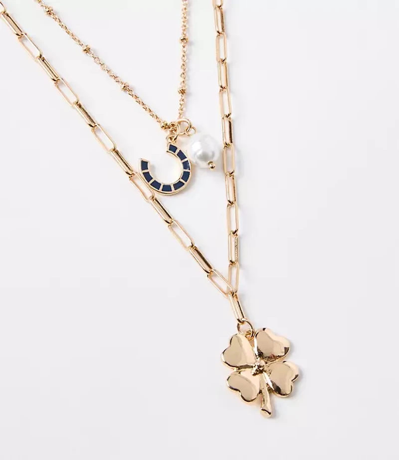 Lucky Clover Layered Necklace Set