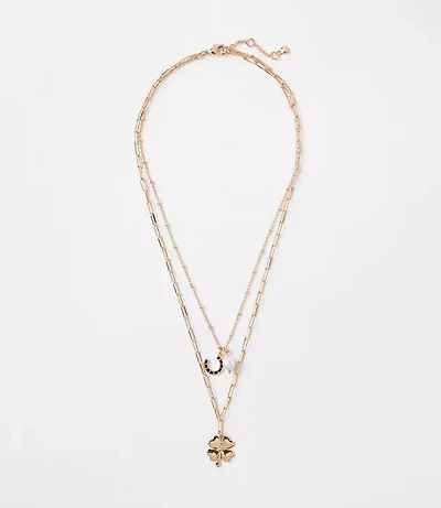 Lucky Clover Layered Necklace Set