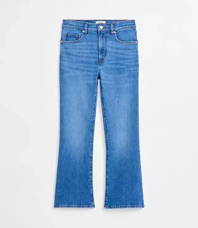 Rivete Tall High Rise Kick Crop Jeans Vintage Mid Wash