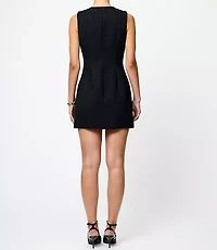 French Connection Structured Tweed Mini Dress