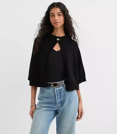 Button Cape Sweater