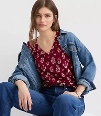 Floral Everyday V-Neck Tee