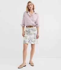 Tall Denim Mini Skirt Floral