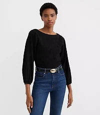 Smocked Lantern Sleeve Blouse