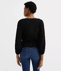 Smocked Lantern Sleeve Blouse