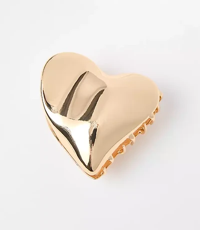 Metallic Heart Claw Hair Clip