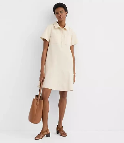 Twill Flounce Mini Pocket Dress
