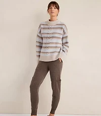 Haven Well Within Wool Blend Cable Stripe Crewneck Sweater