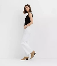 Rivete Tall Mid Rise Wide Leg Jeans White