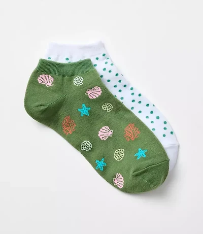 Seashell & Dot Sneaker Sock Set