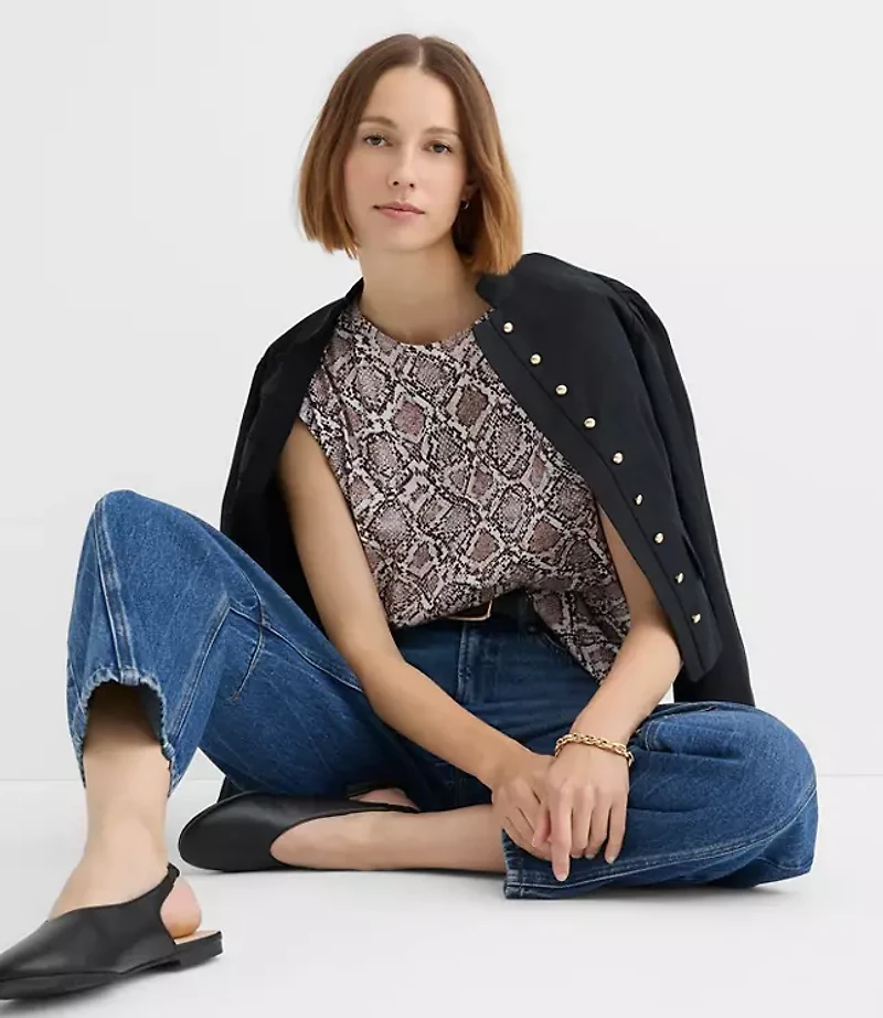 Snake Print Modern Wedge Tee