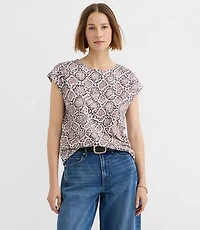 Snake Print Modern Wedge Tee